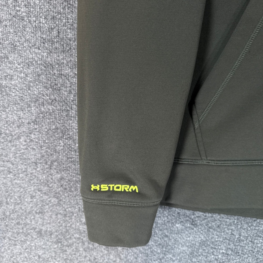 Under Armour Hoodie Mens XL Green UA Storm Pullover Big Logo Fleece Sweatshirt - Picture 3 of 9